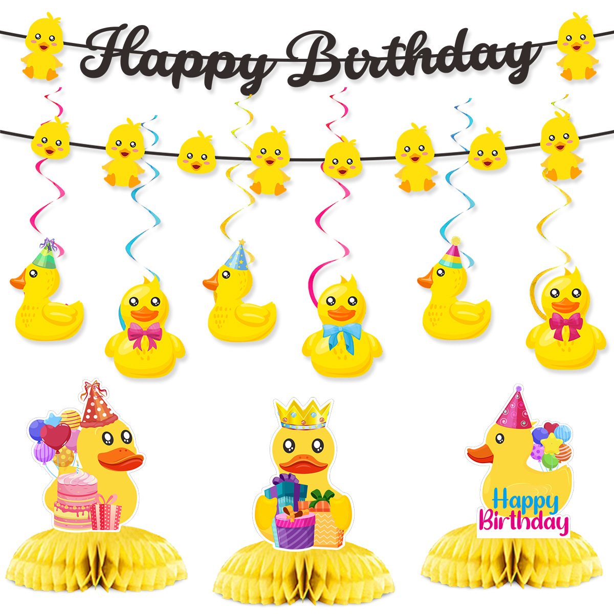 Cute Swim Duck Theme Happy Bir - Baby Products For Summer ulasan dan harga