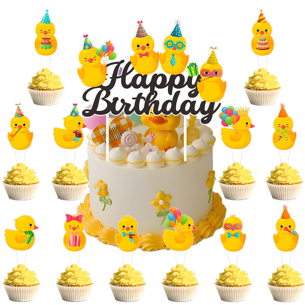 Cute Swim Duck Theme Happy Bir - Baby Products For Summer ulasan dan harga