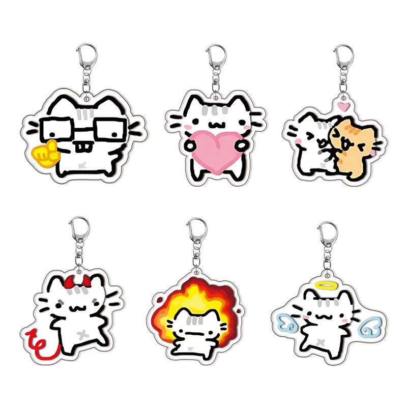 Cat Kitten Keychain Acrylic Lo - Baby Products With Zinc ulasan dan harga